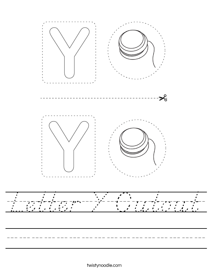 Letter Y Cutout Worksheet