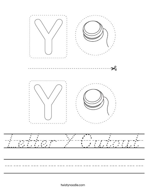 Letter Y Cutout Worksheet