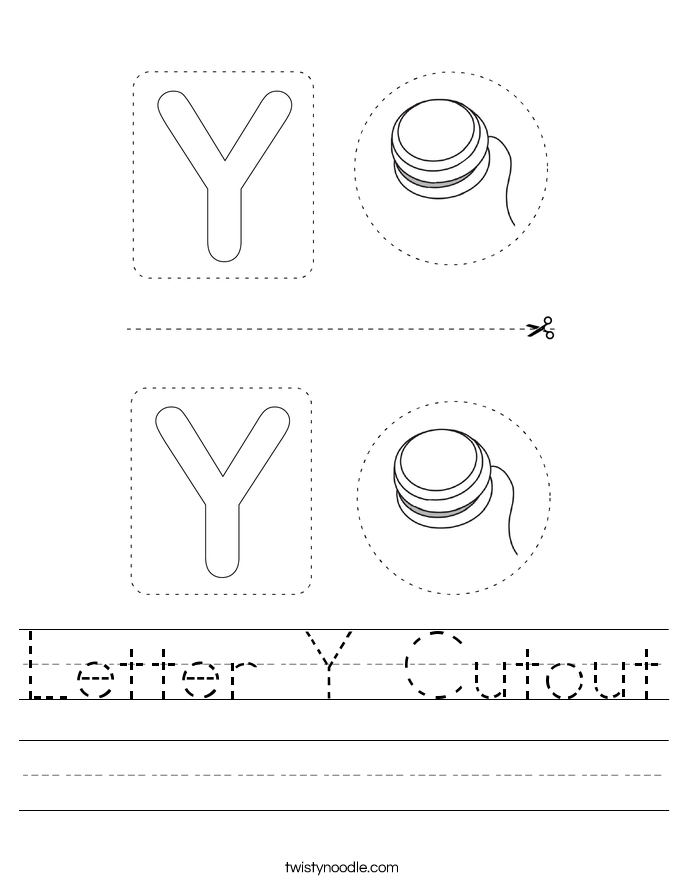 Letter Y Cutout Worksheet
