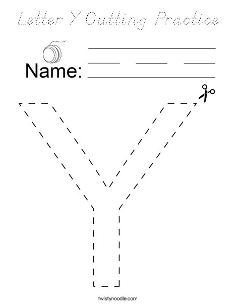 Letter Y Cutting Practice Coloring Page