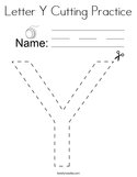 Letter Y Cutting Practice Coloring Page