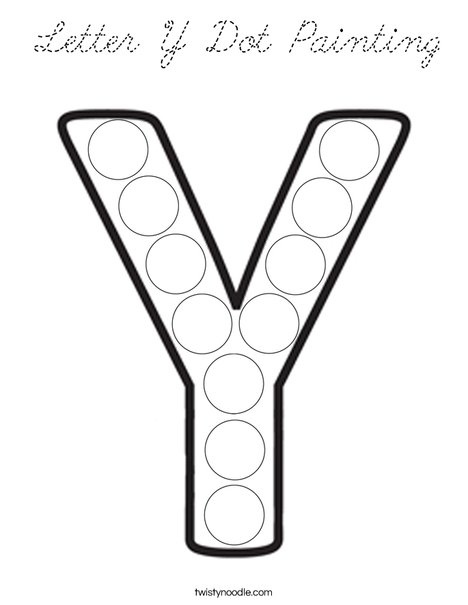 Letter Y Dot Painting Coloring Page