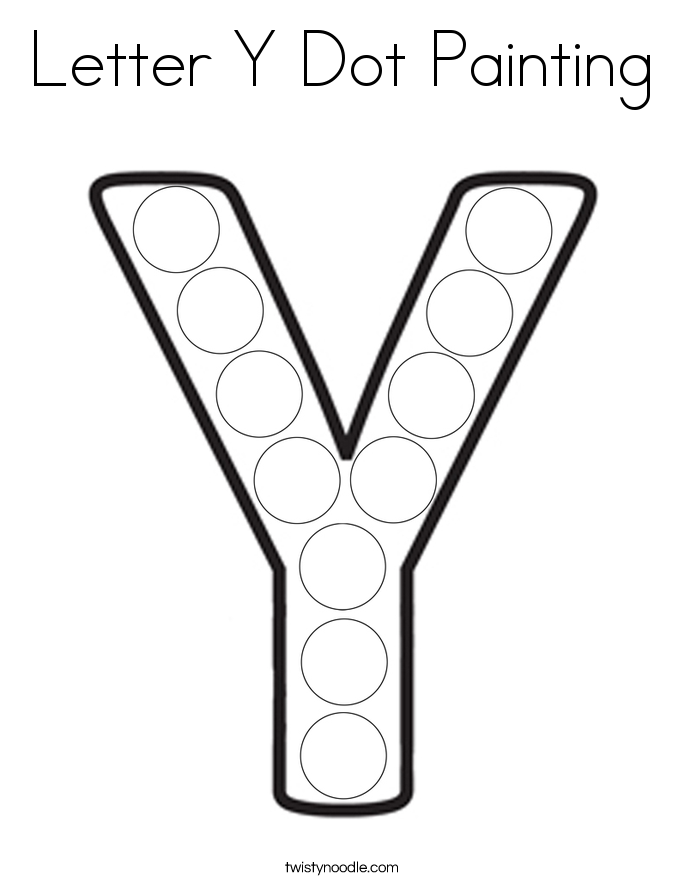 Download Letter Y Dot Painting Coloring Page - Twisty Noodle