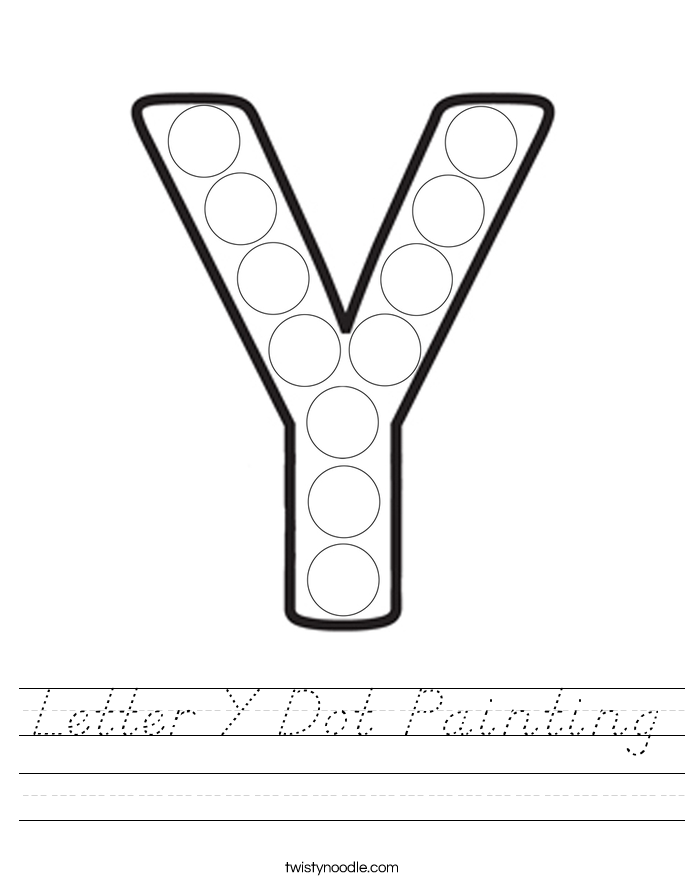 Letter Y Dot Painting Worksheet