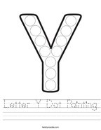 Letter Y Dot Painting Handwriting Sheet