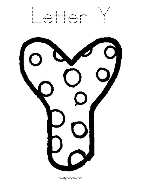 Letter Y Dots Coloring Page