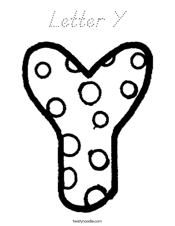 Letter Y Coloring Page