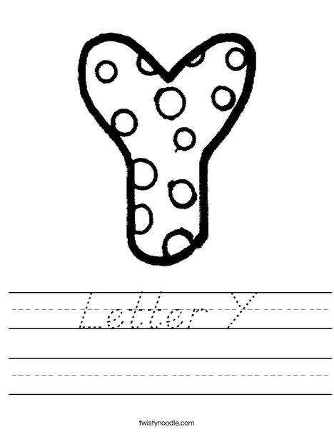 Letter Y Dots Worksheet