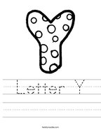 Letter Y Handwriting Sheet