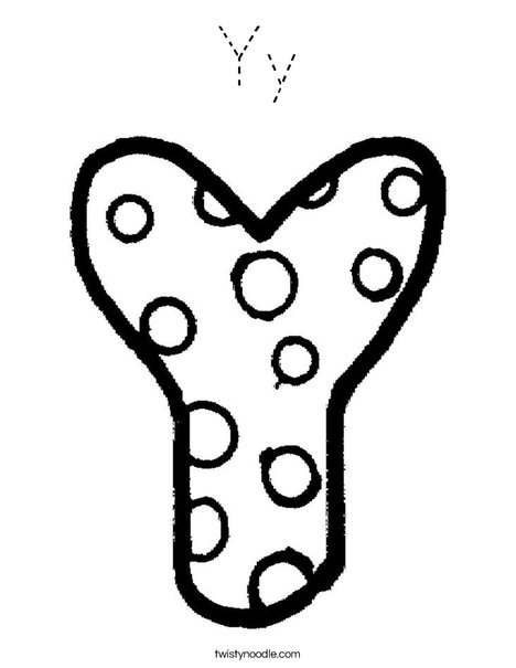 Letter Y Dots Coloring Page