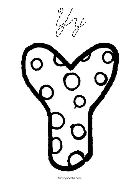 Letter Y Dots Coloring Page