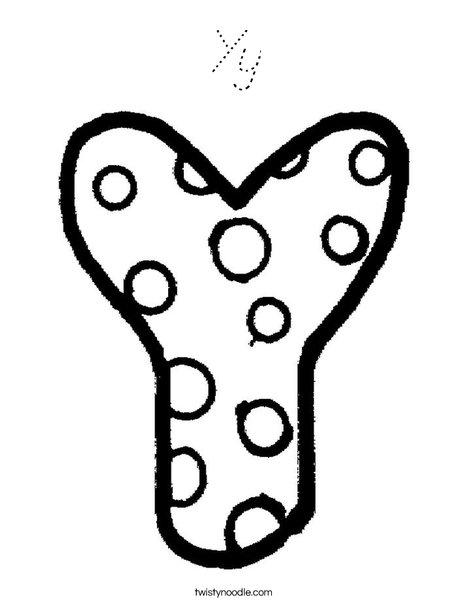 Letter Y Dots Coloring Page