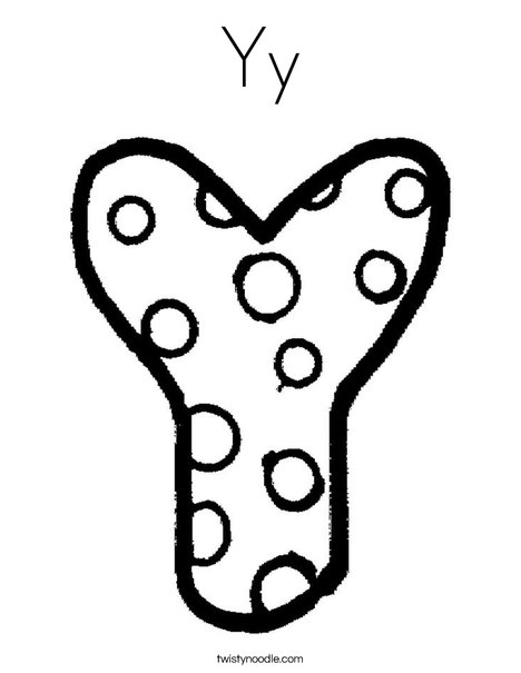 Letter Y Dots Coloring Page