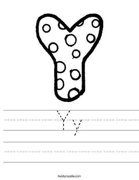 Letter Y Dots Worksheet