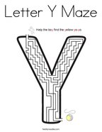 Letter Y Maze Coloring Page