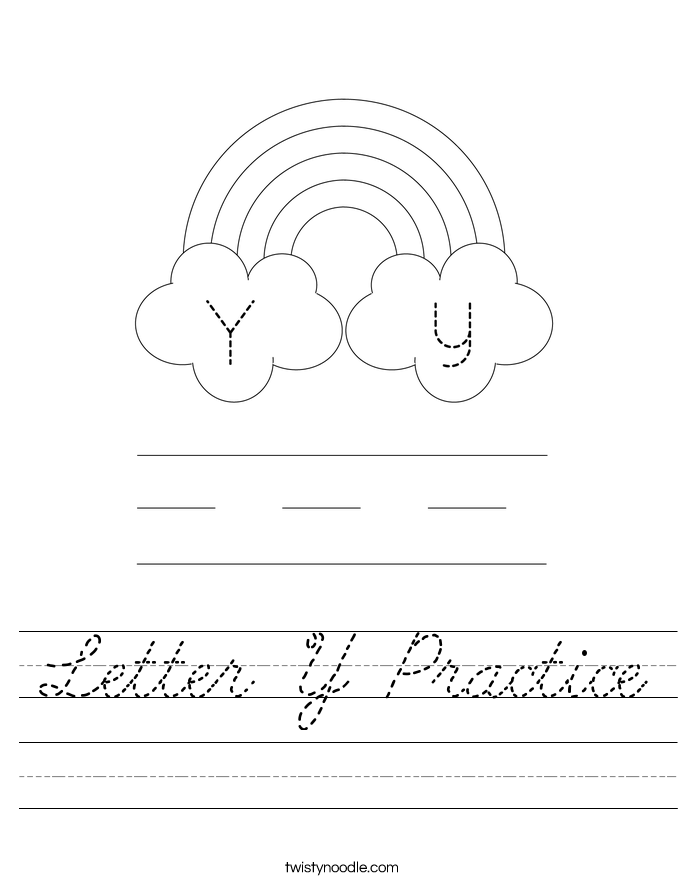 Letter Y Practice Worksheet