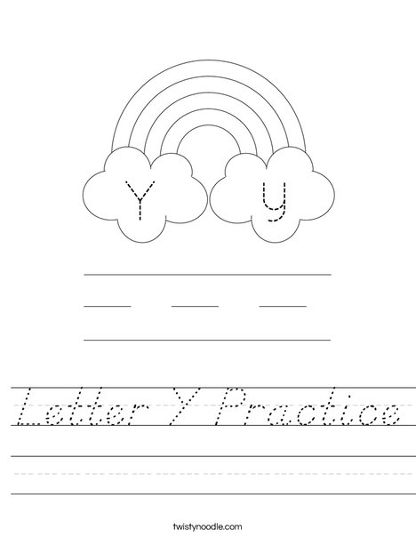 Letter Y Practice Worksheet