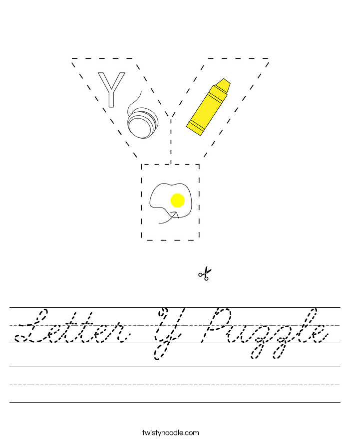 Letter Y Puzzle Worksheet