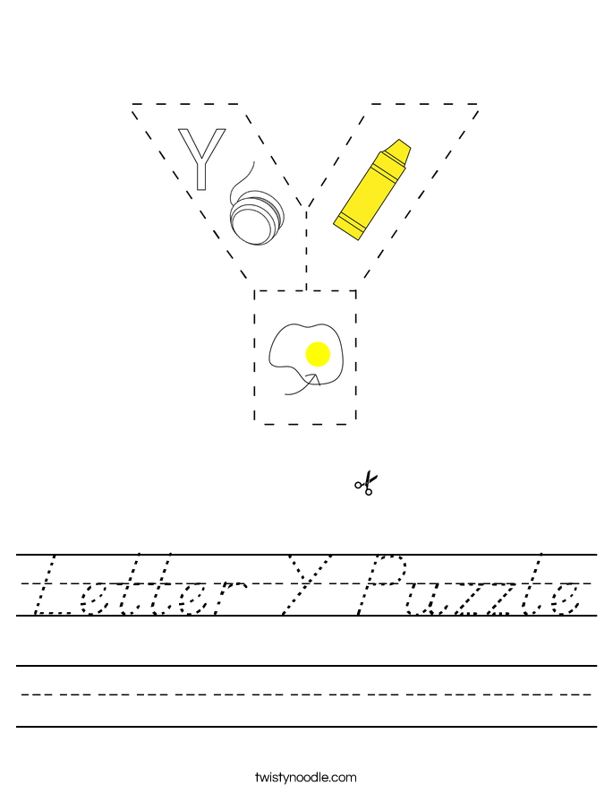 Letter Y Puzzle Worksheet