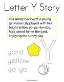 Letter Y Story Coloring Page