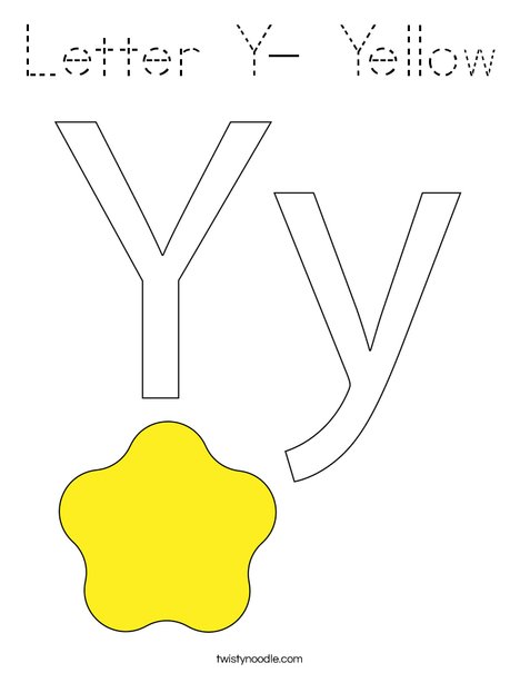 Letter Y- Yellow Coloring Page