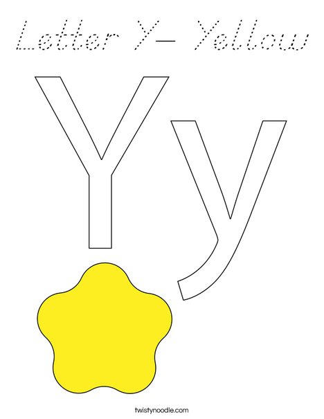 Letter Y- Yellow Coloring Page