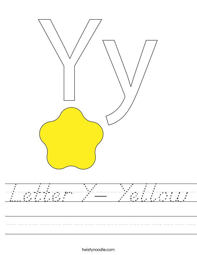 Letter Y- Yellow Worksheet