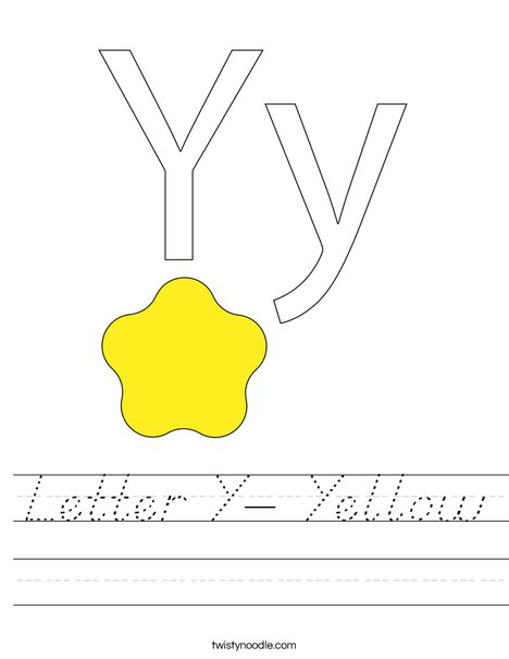 Letter Y- Yellow Worksheet