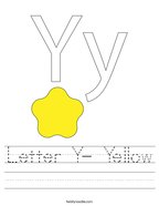 Letter Y- Yellow Handwriting Sheet