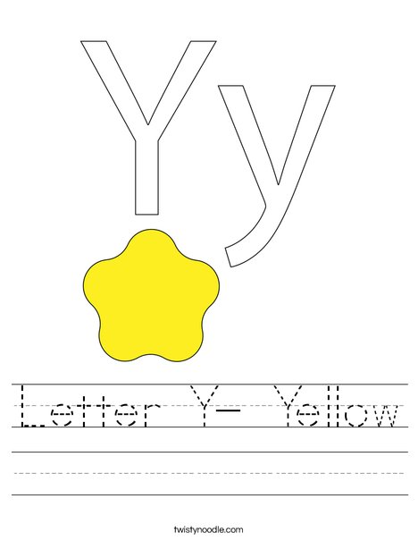 Letter Y- Yellow Worksheet