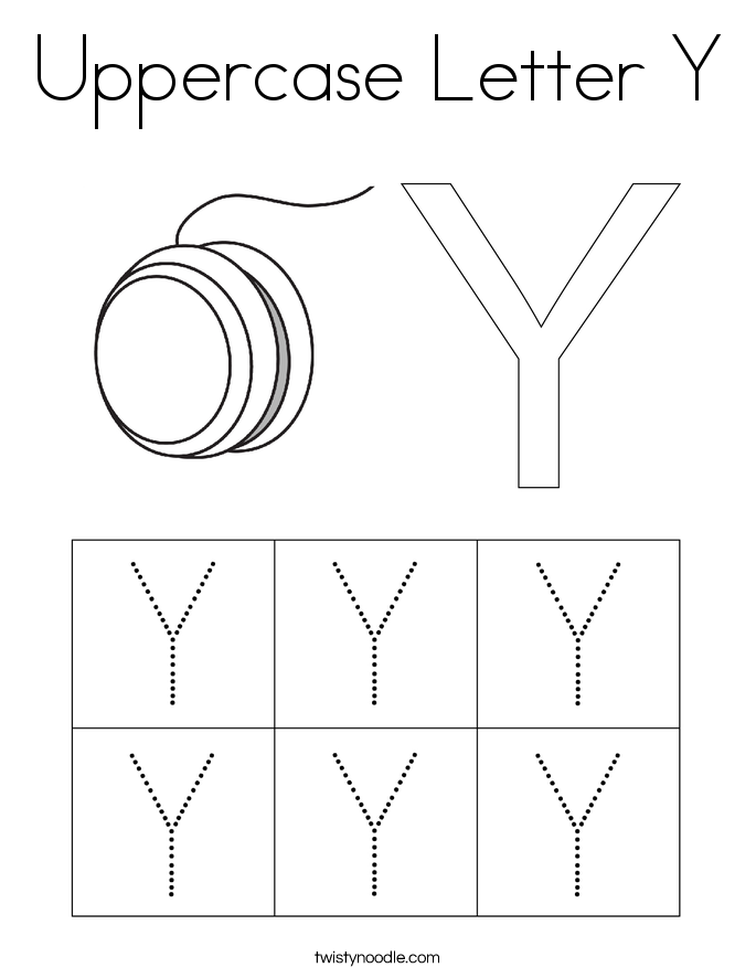 Uppercase Letter Y Coloring Page