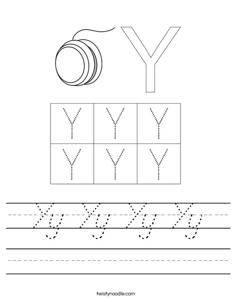 Letter Y Worksheet