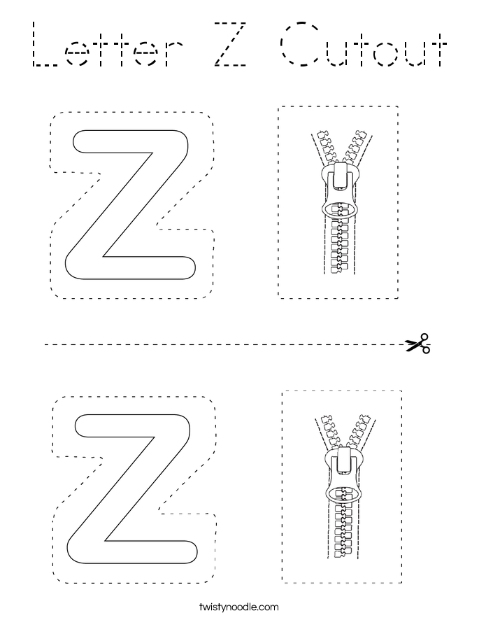 Letter Z Cutout Coloring Page