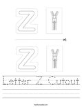 Letter Z Cutout Worksheet