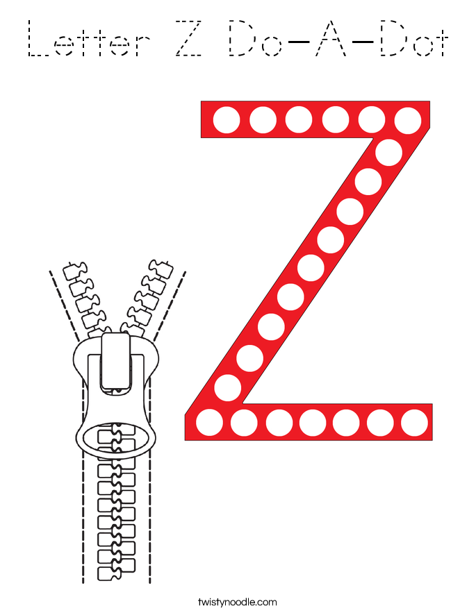 Letter Z Do-A-Dot Coloring Page
