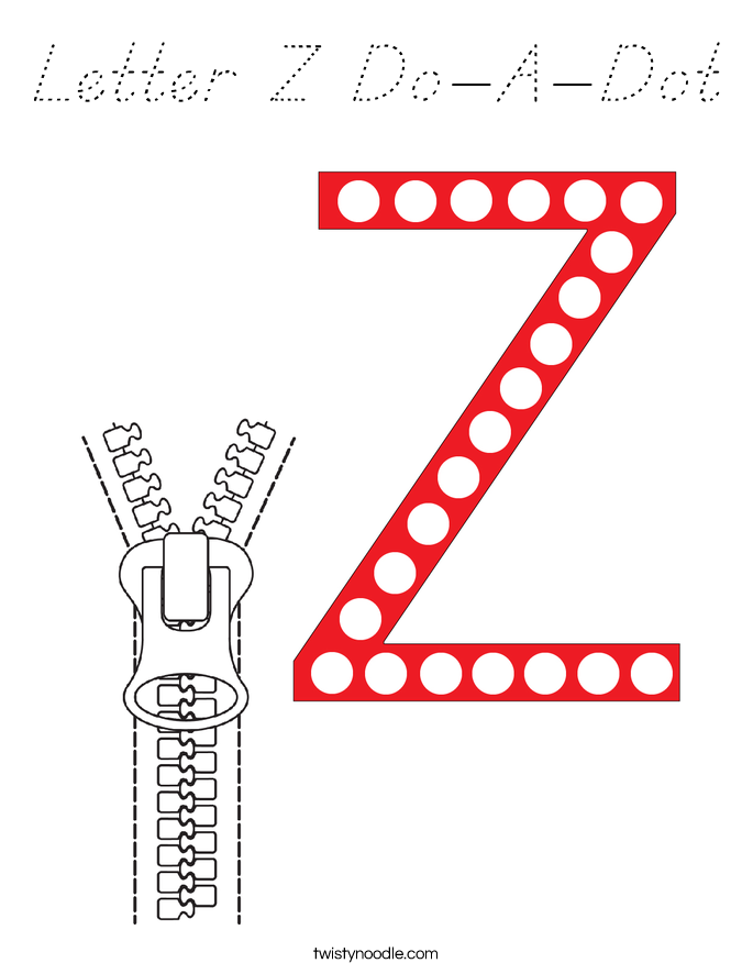 Letter Z Do-A-Dot Coloring Page