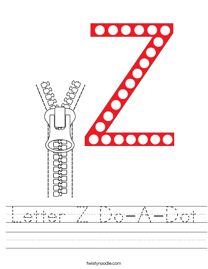 letter z do a dot worksheet twisty noodle