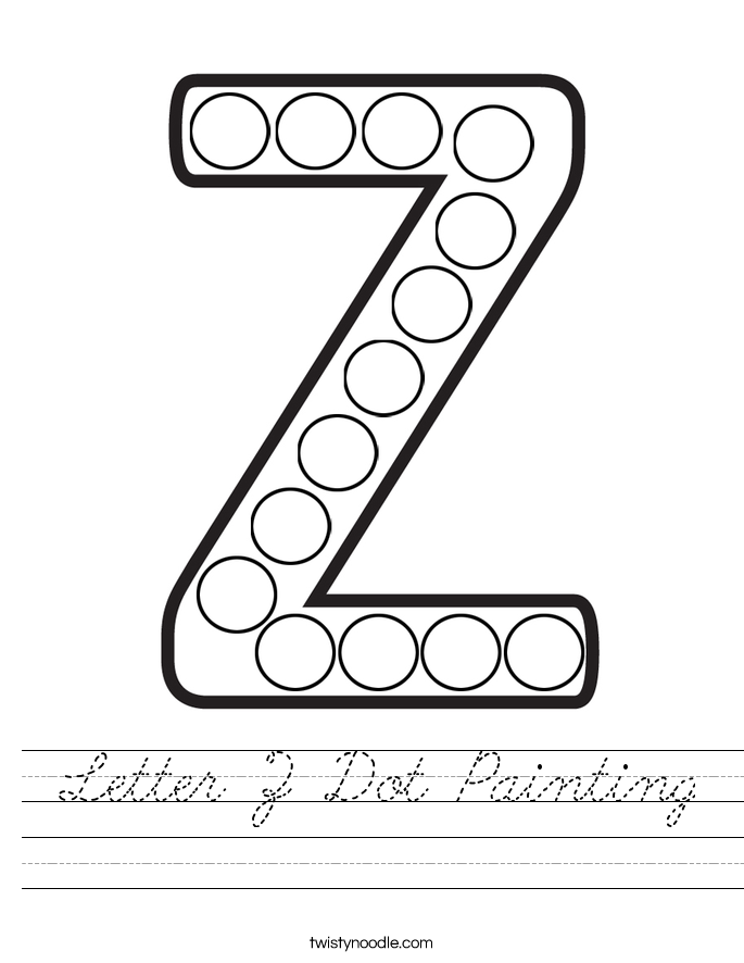 Letter Z Dot Painting Worksheet
