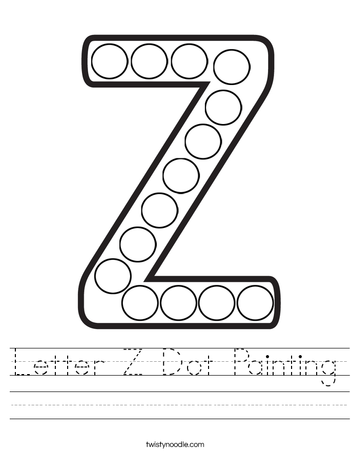 Letter Z Dot Painting Worksheet