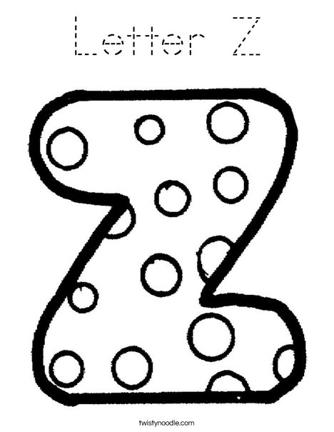 Letter Z Dots Coloring Page