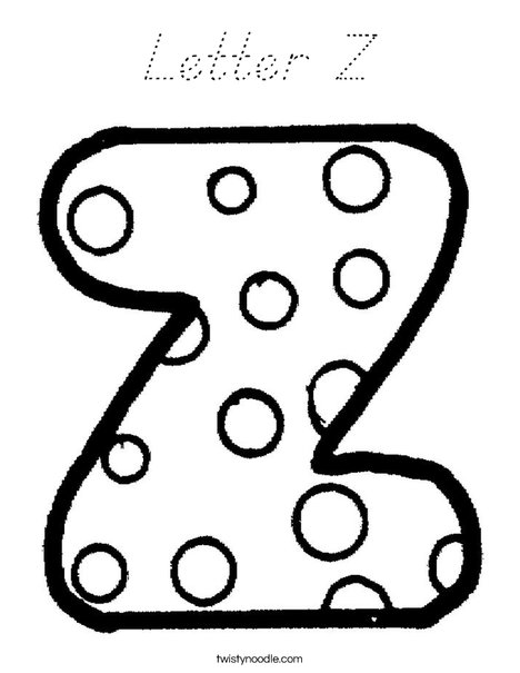 Letter Z Dots Coloring Page