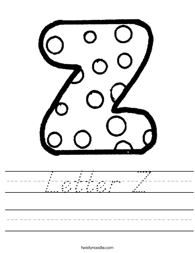 Letter Z Worksheet