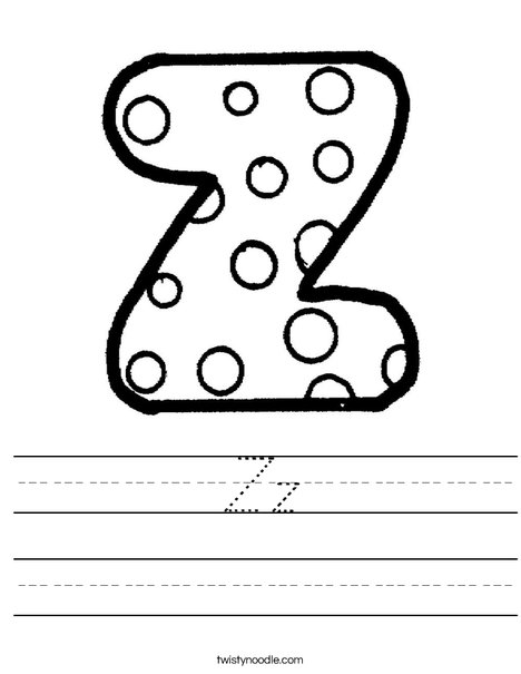 Letter Z Dots Worksheet