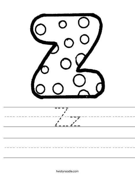 Letter Z Dots Worksheet