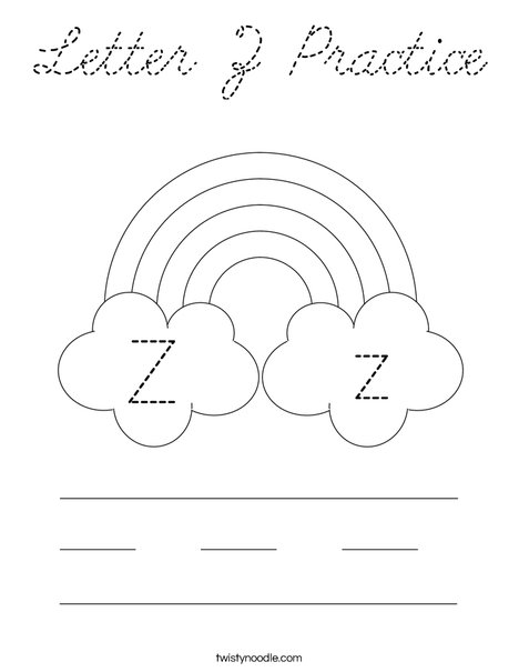 Letter Z Practice Coloring Page