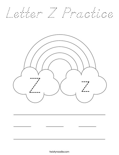 Letter Z Practice Coloring Page
