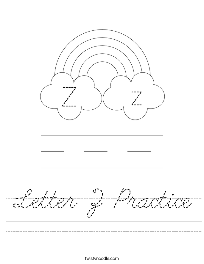 Letter Z Practice Worksheet