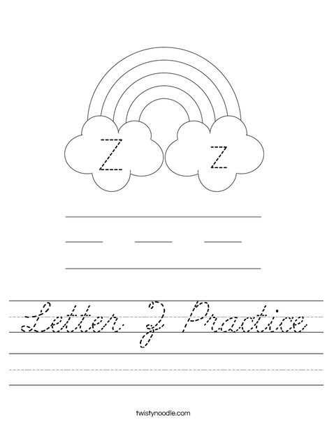 Letter Z Practice Worksheet