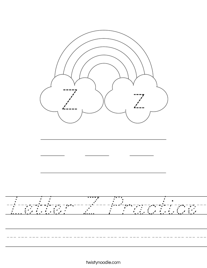 Letter Z Practice Worksheet