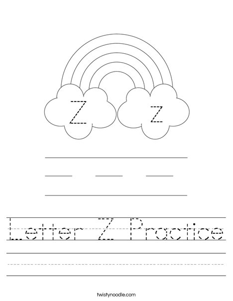 Letter Z Practice Worksheet